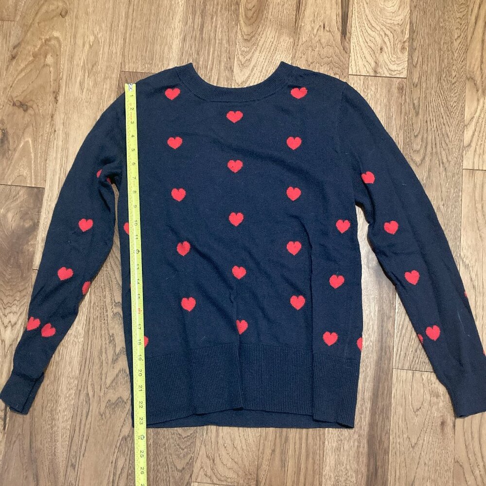 Women's GAP Navy with Hearts Sweater Size Small